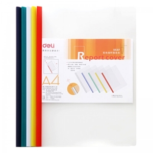 得力（deli）5537 五色套装 实色杆抽杆文件夹/拉杆夹 A4 8mm 30页 5个装
