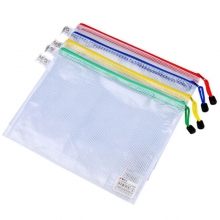 晨光（M&G）ADM94508 透明网格拉链袋/文件袋 A5 颜色随机 12个/包