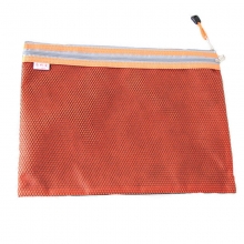 易利文（YILIWEN）A4-23 超轻环保双层网格拉链袋 33.5*25cm 橙色 10个装