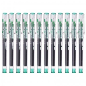 白雪（snowhite）X55 多色直液式走珠笔/中性笔 0.5mm 绿色 12支装