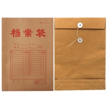 永硕（UOSO）A4-180克 底宽5cm 牛皮纸档案袋 牛皮纸资料袋绕绳袋（红字带框）50只装